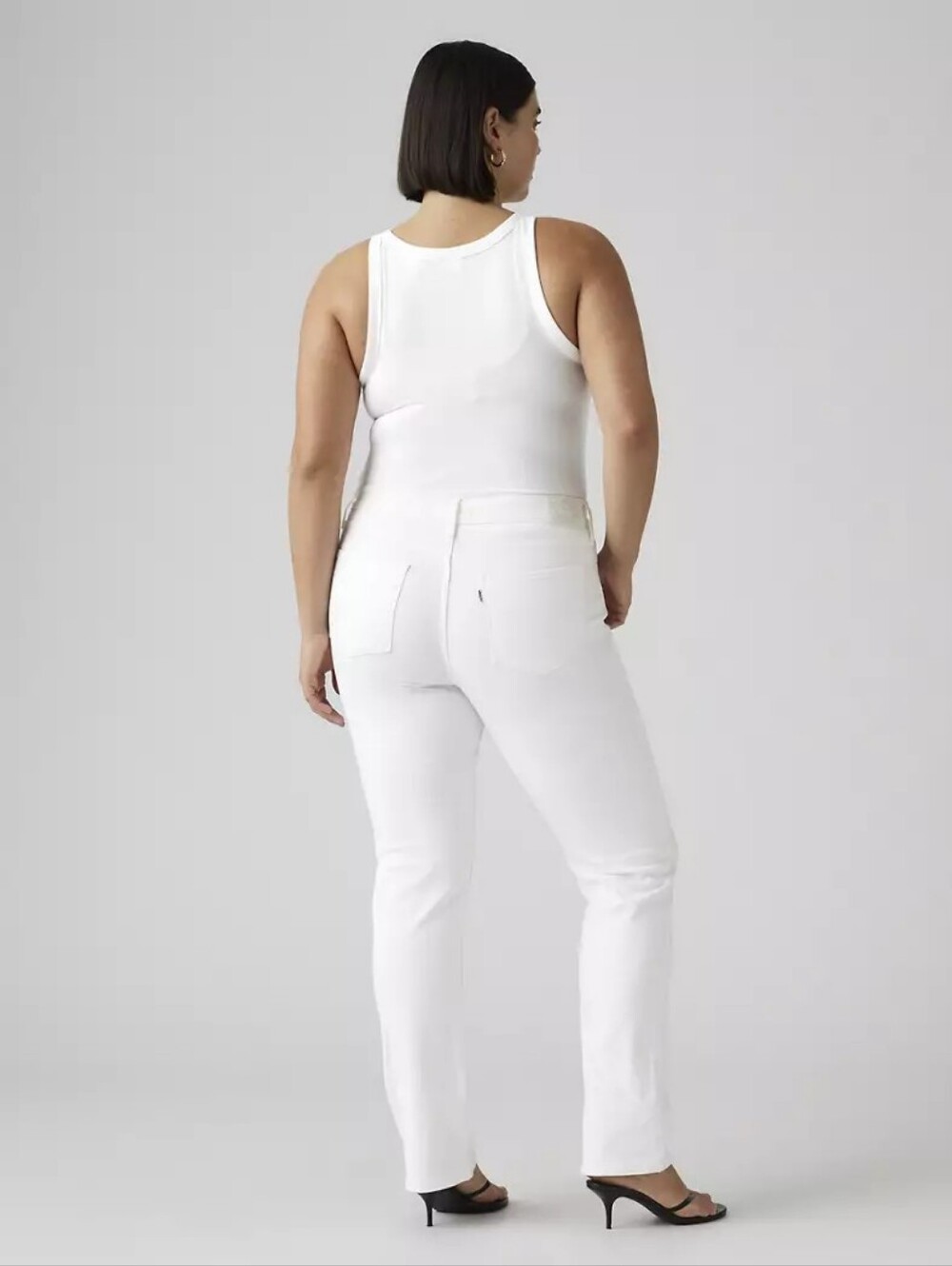 Levi's 314 Shaping Straight White Jeans Women's Size 31 Mid Rise Stretch Like Ne - Picture 2 of 7